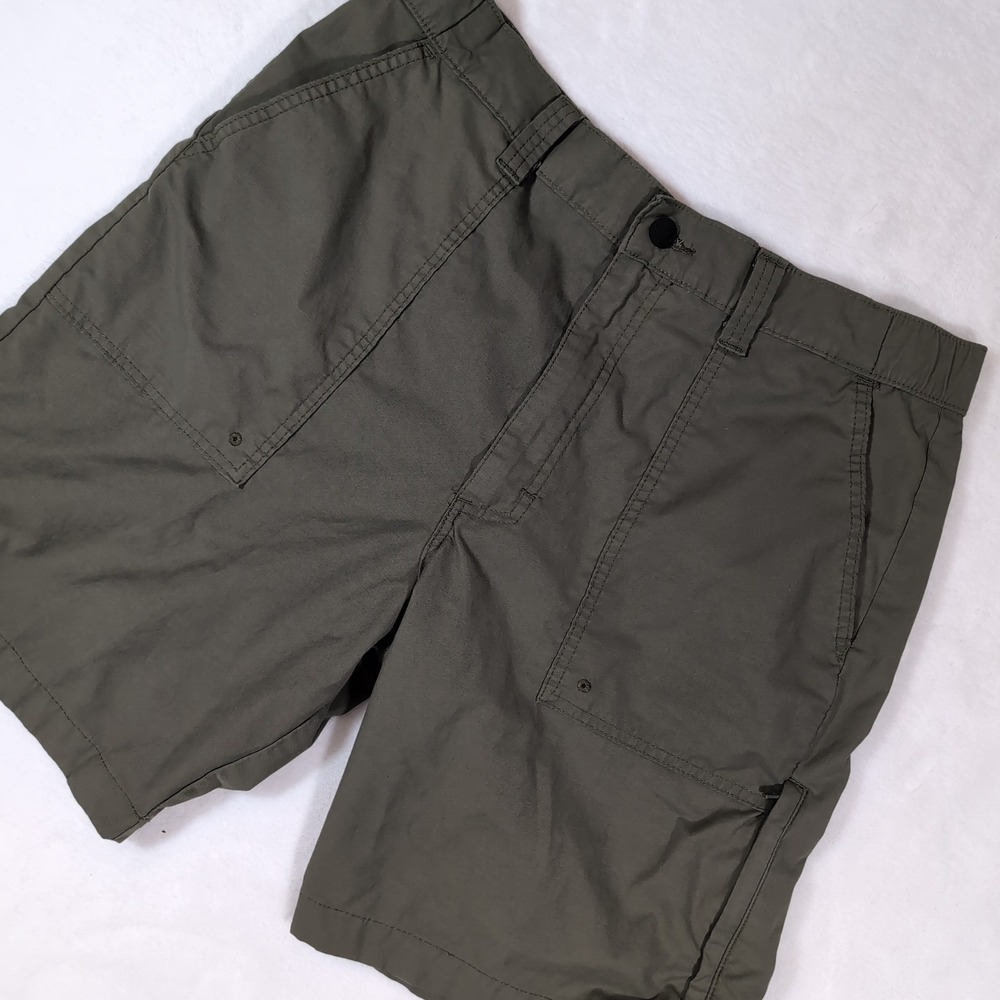 Wrangler Outdoor Series Cargo Shorts Green Men 34 Hiking Fishing Utility Stretch